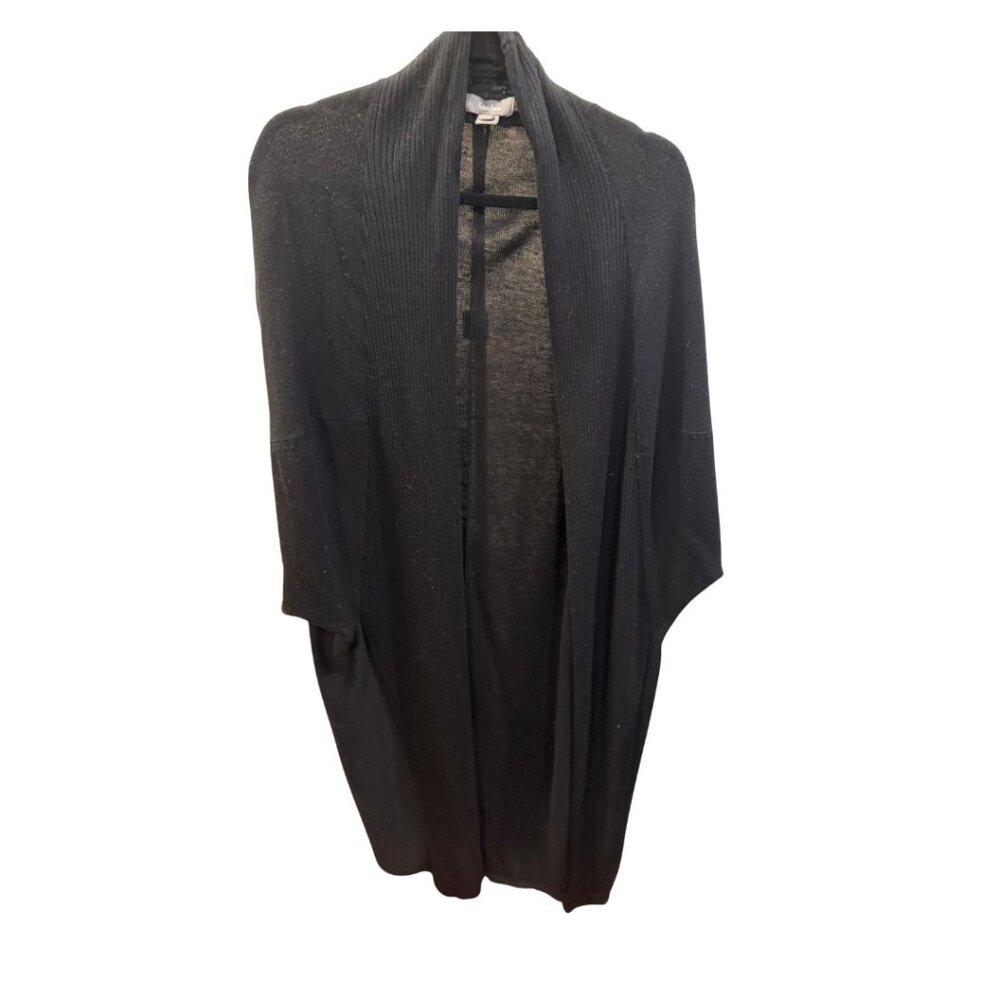 Neiman Marcus Black Open Front long Cardigan – XL – Wool Blend